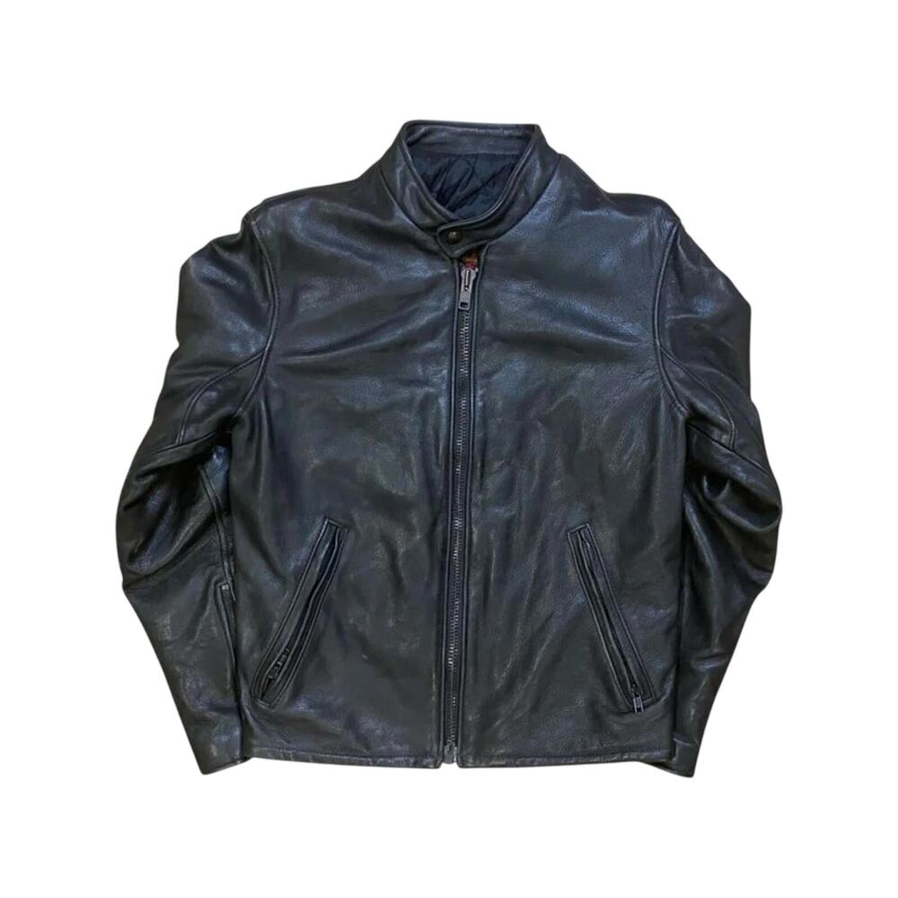 HOT Leathers Leather Biker Jacket Made in USA 1980’s Vintage M - Picture 4 of 9